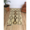 Tapis authentique Beni Ouarain beige aux losanges marrons