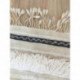 Tapis Handira authentique écru et blanc avec paillettes et lignes colorées