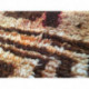Incroyable tapis ancien Boujad marron orangé motifs primitifs